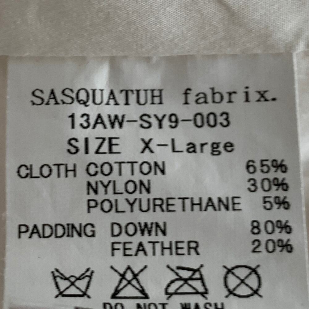 Sasquatchfabrix Size Xl Off White Quilted Cotton Blend Jacket View 5